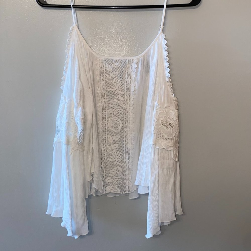 Free People | White Bohemian Shirt (never worn)